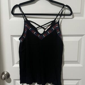 Miami Black Camisole with Geometric Straps